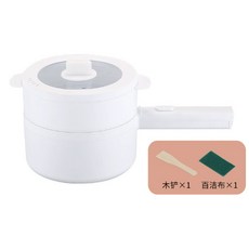 多功能食品級陶瓷不沾內膽電煮鍋，2L容量，附蒸籠, 智能陶瓷不粘快煮鍋+無蒸籠