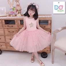 DO Kids童裝 台灣現貨-韓版星星網紗公主裙 女童裝 夏季新品 兒童 中小童 無袖 連身裙 洋裝