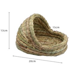噗啾草坊 拖鞋造型草窩 手工編織稻草窩 寵物休憩磨牙兩用, 1個, 拖鞋草窩(小)