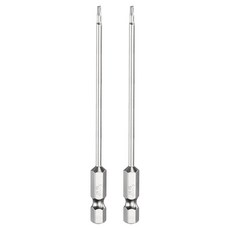 HARFINGTON 2피스 H1.5 육각 헤드 스크루 드라이버 비트 1.5mm 미터법 플랫 팁 0.6cm(1/4인치) 섕크 50mm (2\") 롱 마그네틱 나사 드릴 렌치 크롬