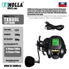 디지털 수심체크릴 소형 루어 줄감개 깊이측정기 갈치 방수 거리표시 대형화면, 1. 블랙 왼손잡이, 기본 모델명/품번