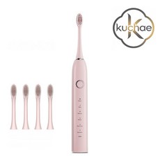 Kuchae 충전식 음파 스마트 전동칫솔+ 칫솔모4개, 1개, 핑크, XC-A8
