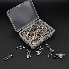 라벨 옷핀 의류용 옷핀 헹거옷핀 안전핀 150개입, 1개, 니켈(+보관케이스)