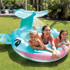 분수형 풀장 유아용 공기주입 물놀이 고래 디자인 풀장 여름 가족 용품 소형 야외