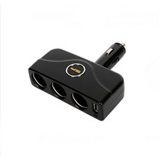 삼진 USB 다이렉트 3구소켓 블랙 3745 차량용 멀티 시거잭 블랙박스 네비게이션 케이블, 1개