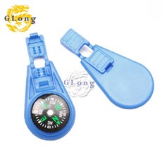 彩色指南針繩尾夾拉鍊頭 戶外多功能登山運動配件 精準定位 輕巧便攜, 1個, 淺藍色