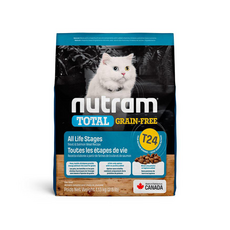 Nutram 紐頓 無穀全能貓 T24 鮭魚 鱒魚 挑嘴全齡貓 貓乾糧, 1個, 1.13KG