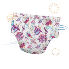 CHARLIE BANANA 물놀이 기저귀 스냅 단추형 재사용 배변 훈련 속옷 코튼 블리스 M 7-12kg OO, 중형(M)