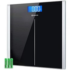 Etekcity 디지털 체중계 욕실 저울 바디 줄자 및 라운드 코너 디자인 라지 블루 LCD 백라이트 디스플레이, 11.8 x 11.8 inches, Blue