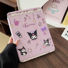 iPad 保護殼，適用 iPad Air 4/5/6/7 代，iPad 5-11 代，9.7/10.2/10.5/10.9/11 吋，附筆槽，防摔掀蓋式保護套, 美妝庫洛米, 1個, mini6&mini7代 8.7吋