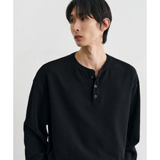 매장정품 DRAW FIT 드로우핏 코튼 와플 헨리넥 티셔츠 [BLACK] DFTS4306BK 902719
