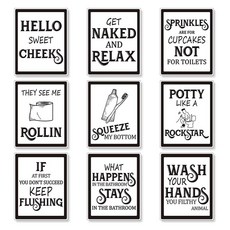 9개 욕실 벽 아트 벽 장식 재밌는 빈티지 욕실 간판 욕실 포스터 벽 화장실 욕실 장식