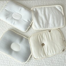 화음베베 아기 베개 냉감 태열베개 짱구 두상 신생아 출산 선물, (본품x) 커버만-곰, 1개