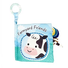 寶寶布書A6B 卡通動物布書 帶BB器 寶寶撕不爛布書 紅色/黑色 情景布書 玩具 兒童 布書 觸摸書, 農場