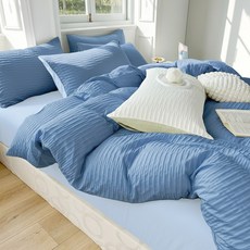 Fowod 노르딕 스타일 이불 커버 세트 버블천 사계절 사용 가능