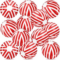 Hollowfly 12 Pack 레드 and 화이트 스트라이프(줄무늬) Beach Balls 7.87 Inch Inflatable Carnival Bulk Swimming P, Hollowfly 12 Pack 레드 and 화이트 스