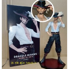 海賊王 公仔 雕像 28cm 模型 七武海 鷹眼 米霍克 王下 手辦 航海王 擺件 生日禮物 西裝 禮帽 白衣鷹眼, 1個