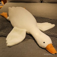 大白鵝抱枕毛絨玩具，可愛大鵝公仔，柔軟鴨子趴睡枕，交換禮物首選, 大白鵝,50厘米