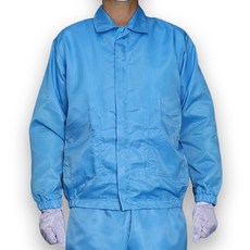 크린룸 제전복 투피스 상의 하의 빅사이즈 방진복 무진복, 1개, 청색