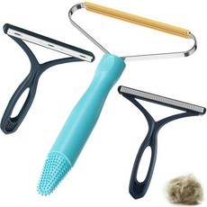 반려동물 헤어 리무버 3팩 반려견 고양이 헤어 리무버 보푸라기 면도기 클리너 프로 모피 제거 도구 휴대용 카펫 스크레이퍼 퍼즈 롤러 카펫 의류 자동차 매트 소파, Blue, Blue