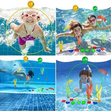 수중 훌라후프 물속 훈련 다이빙 물 워터 링 통과, 1개, 수중 풀업 링 80cm 2개 세트, 1g