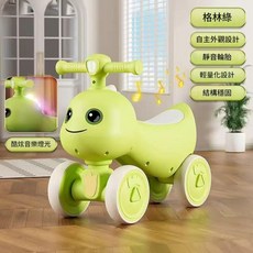 寶寶滑行車平衡車 1-3歲 靜音輪胎 輕量化設計 結構穩固, 綠色音樂燈光靜音輪, 1個