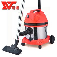 耐通 15L商用家用桶式吸塵器 幹濕吹三用大功率吸塵吸水機, 紅色,15L標配小電機