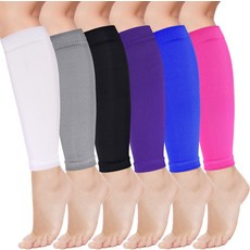 게이가 6쌍 남성용 종아리 압박 슬리브 스포츠 사이클링 러닝 농구용 다리 소매 탄성 지지 양말, Medium, 1개