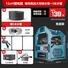 充電式抽水泵小型鋰電動家用農村農田農用澆菜灌溉神器澆水機淋水機, 1個, 12AF鋰電雙泵5米管