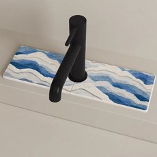 日式廚房水龍頭墊硬硅藻泥吸水墊子衛生間防濺水池洗手檯面瀝水墊, 1個