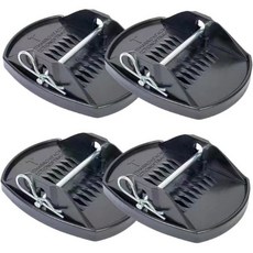 RV 잭 지지대 안정화 다리 패드 캠퍼 여행용 트레일러 캐러밴 및 수동 안정화장치에 적합 PP 구조 7.1인치 x 5.9인치 1.6인치 검정색 (4개), 검정