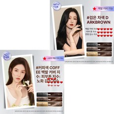 식물성 버블 염색약 백발 커버 가정용 헤어 컬러 염색 스틱, 블랙티 10팩+커피 10팩, 1개, 1ml