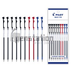 pilot 하이테크 콜레토 0.3mm/0.4mm 리필심 세트, 1팩, 0.4mm 블랙6개+블루2개+레드2개 세트