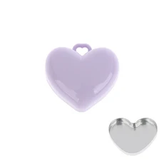 1개 하트 모양 빈 블러셔 파우더 박스 아이섀도우 용기 거울 및 알루미늄 팬 키체인 립스틱 포장, 06 Purple