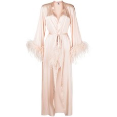 길다앤펄 페더 트리밍 타이 가운