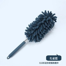 NBMY 雞毛撣子除塵毯子家用天花板蜘蛛網清潔掃灰器大掃除撣子, 1個, 【迷你款】孔雀藍:如圖