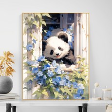다솜이네 DIY 명화그리기 판다 유화 세트 30 x 40cm, 판다7, 1개
