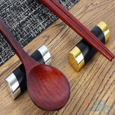 leeksoon 블랙 투톤 수저 받침대 숟가락받침, 실버