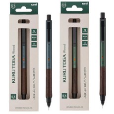 미쯔비시 쿠루토가 유니 우드 수능 필기 샤프 M5KW1P 0.5mm, Forest Green 1개