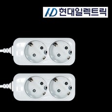 현대 이동식 멀티콘센트 멀티탭 2구 2m - 2개입 세트, 1개