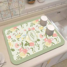 세어구트 금방말라 주방 규조토 드라잉매트, 플라워_05