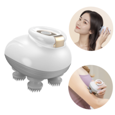 전동 두피 마사지기 헤어 케어 건습 양용, 화이트