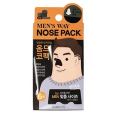 참숯 남성용 코팩 6매입, 3개, 6개입