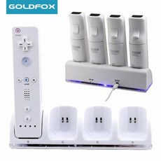 Wii 리모컨 충전 도킹 스테이션 용 2pcs4pcs 충전식 배터리가있는 Nintendo Wii 게임 패드 배터리 충전기 용, 없음, 2) 4pcs battery