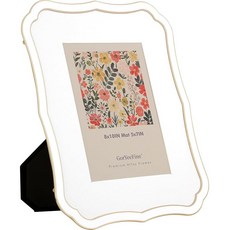 GorYeeFine 10.2 x 15.2cm(4 x 6인치) 고급 아연 합금 핑크 사진 액자 - 에나멜 마감 및 프리미엄 중성 화이트 매트 8.9 x 12.7cm(3.5 x, 8x10'' Mat 5x7'' 1PK, White