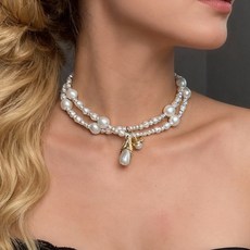 바리바리 물방울 모양 펜던트 여성 목걸이 레트로 스타일