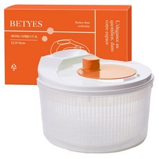 베티에스 야채 탈수기 3L, 화이트 + 오렌지, 1개