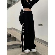 투니스 여성 밴딩 루즈핏 와이드 캐주얼 긴바지