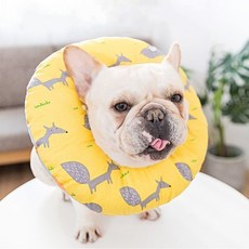 貓咪狗狗伊麗莎白圈 防舔軟頭套 絕育羞恥脖圈, 1個, 黃色狐狸伊麗莎白圈,M