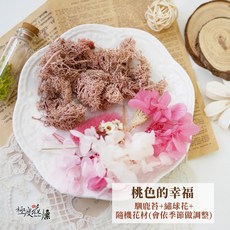 極度花燥 繡苔材料包 繡球花 馴鹿苔, 【繡苔材料包】桃色的幸福